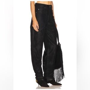 Isabel Marant Etoile Kelvina Velvet Suede Black Women's Pants